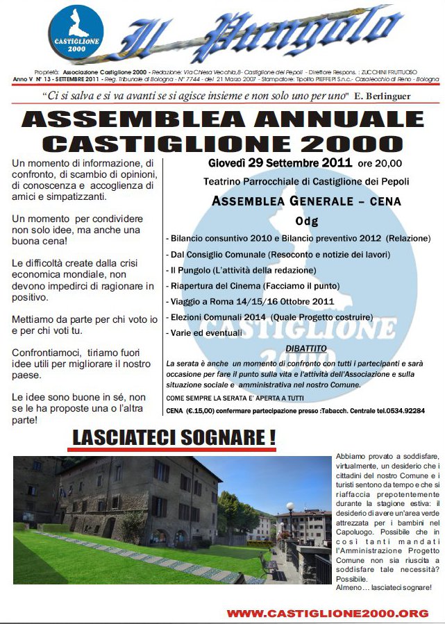 Pungolo 13 - prima pagina Pungolo 13 - prima pagina