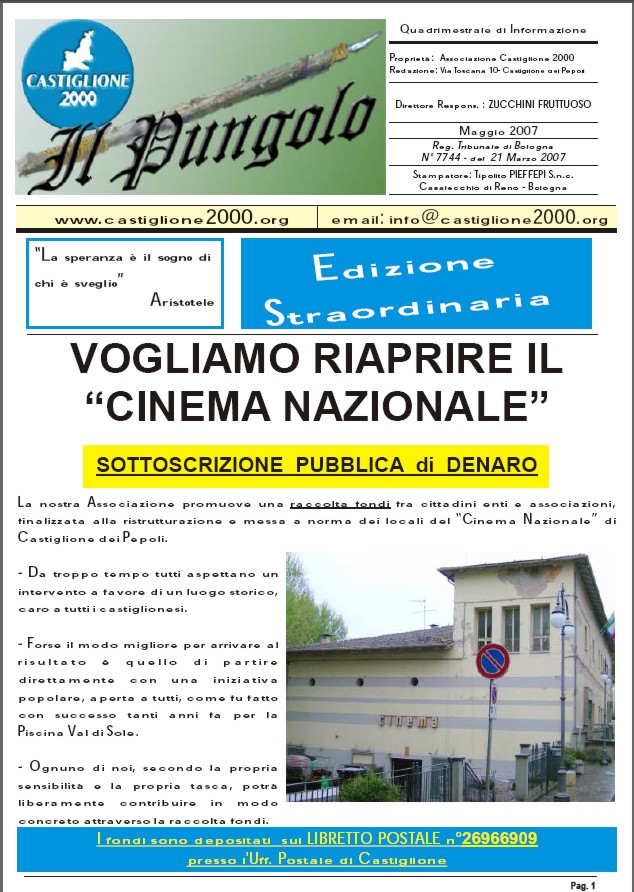 Edizione straordinaria Pungolo Cinema