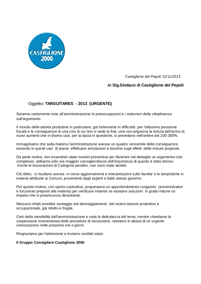 Lettera TARES