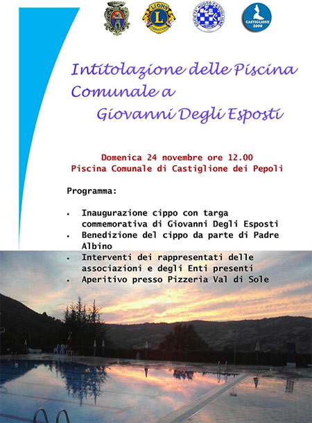 Intitolazione Piscina a Degli Esposti
